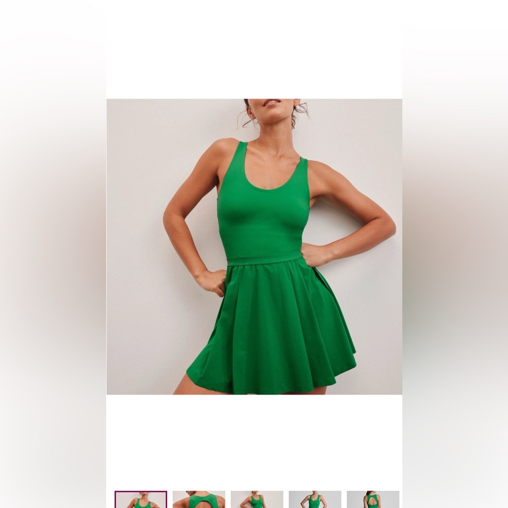 beyond yoga XS. Score Pleated Dress green Green Scoop Neck Tank Dress